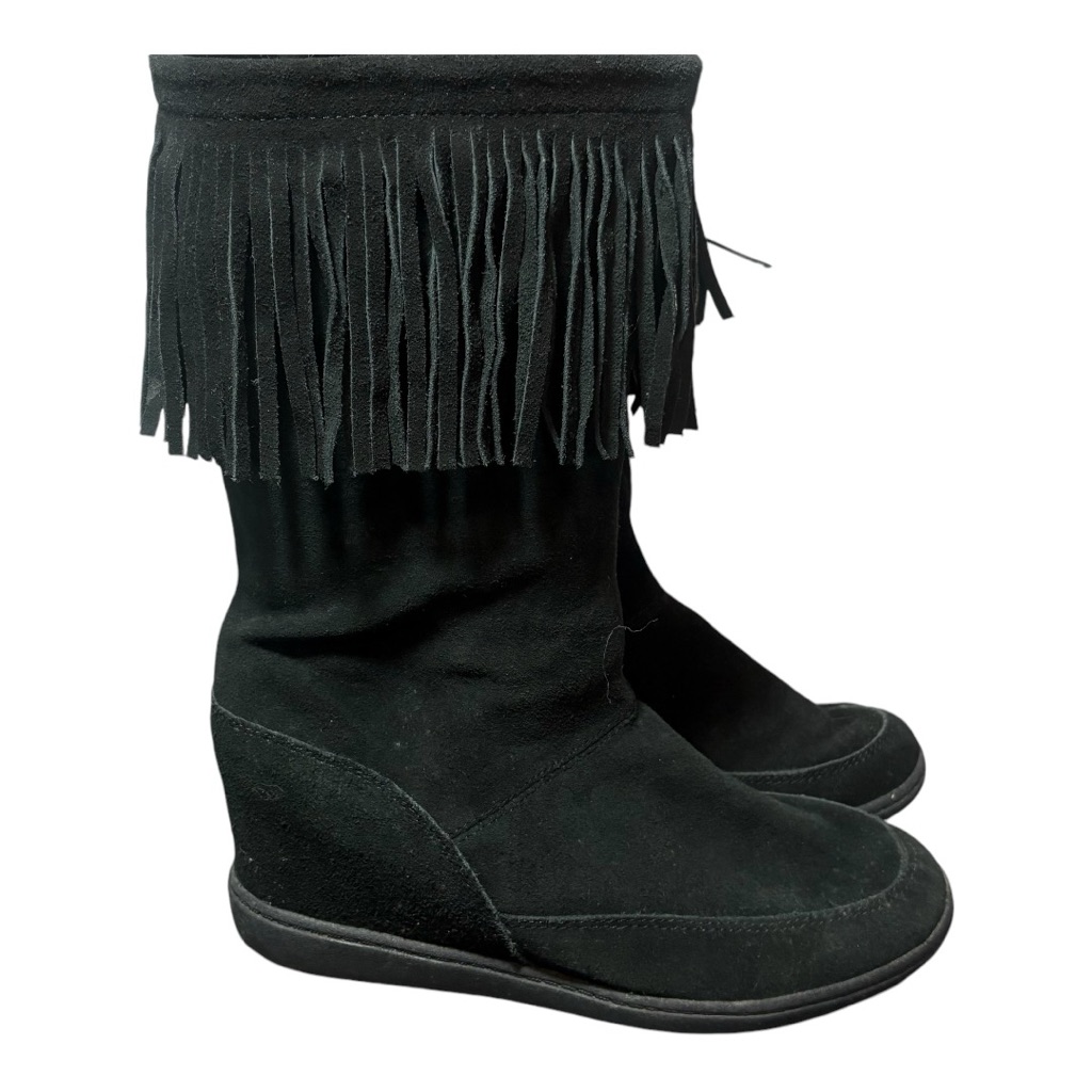 Skechers Skch+3 Suede Fringed Hidden Wedge Boots